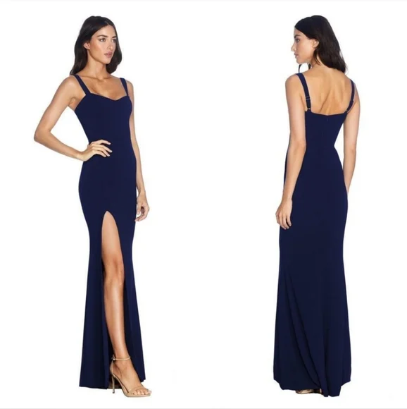 dress the population estella Dress the Population Estella Crepe Trumpet Gown Black